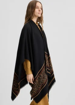 Liu Jo Poncho con motivo animal-Mujer Abrigos Y Chalecos