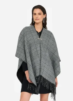 Liu Jo Poncho de Príncipe de Gales-Mujer Abrigos Y Chalecos