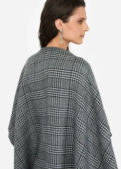 Liu Jo Poncho de Príncipe de Gales-Mujer Abrigos Y Chalecos