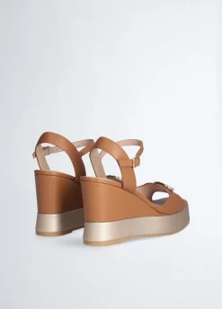 Liu Jo Sandalias de cuña de piel-Mujer Sandalias