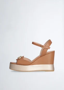 Liu Jo Sandalias de cuña de piel-Mujer Sandalias