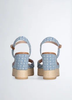 Liu Jo Sandalias de denim con cuña y monograma-Mujer Sandalias