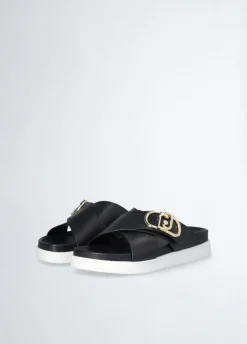 Liu Jo Sandalias de piel con logotipo- Zapatos|Zapatos