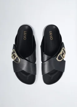 Liu Jo Sandalias de piel con logotipo- Zapatos|Zapatos