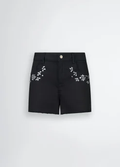Liu Jo Shorts de talle alto con strass-Mujer Pantalones