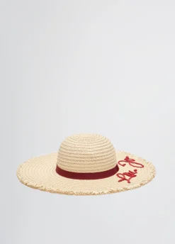 Liu Jo Sombrero de rafia con logotipo-Mujer Gorros|Moda Baño