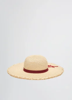 Liu Jo Sombrero de rafia con logotipo-Mujer Gorros|Moda Baño