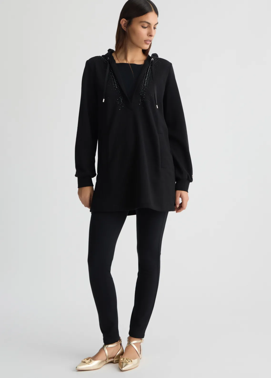 Liu Jo Sudadera con capucha y strass-Mujer Sudaderas