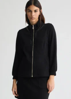 Liu Jo Sudadera con cremallera y strass-Mujer Sudaderas