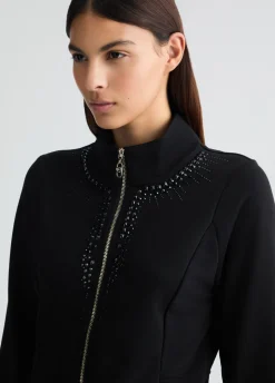 Liu Jo Sudadera con cremallera y strass-Mujer Sudaderas