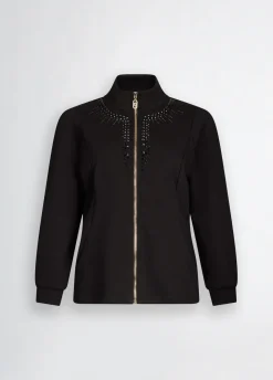 Liu Jo Sudadera con cremallera y strass-Mujer Sudaderas