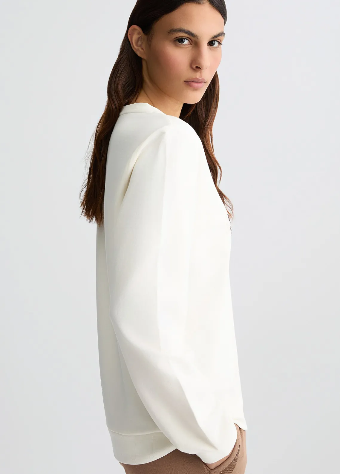 Liu Jo Sudadera con logotipo con estampado animal y strass-Mujer Sudaderas|Ropa Deportiva