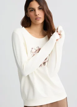 Liu Jo Sudadera con logotipo con estampado animal y strass-Mujer Sudaderas|Ropa Deportiva