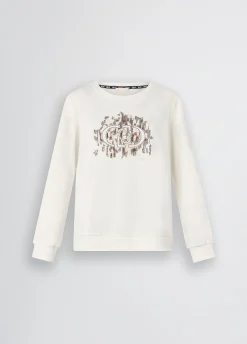Liu Jo Sudadera con logotipo con estampado animal y strass-Mujer Sudaderas|Ropa Deportiva