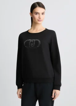 Liu Jo Sudadera con logotipo y strass-Mujer Sudaderas|Ropa Deportiva