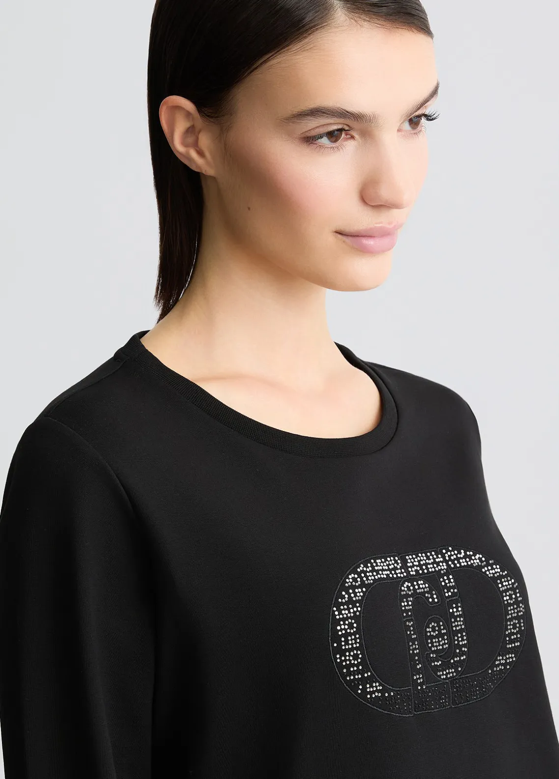 Liu Jo Sudadera con logotipo y strass-Mujer Sudaderas|Ropa Deportiva