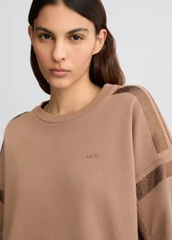 Liu Jo Sudadera con pedrería-Mujer Sudaderas|Ropa Deportiva