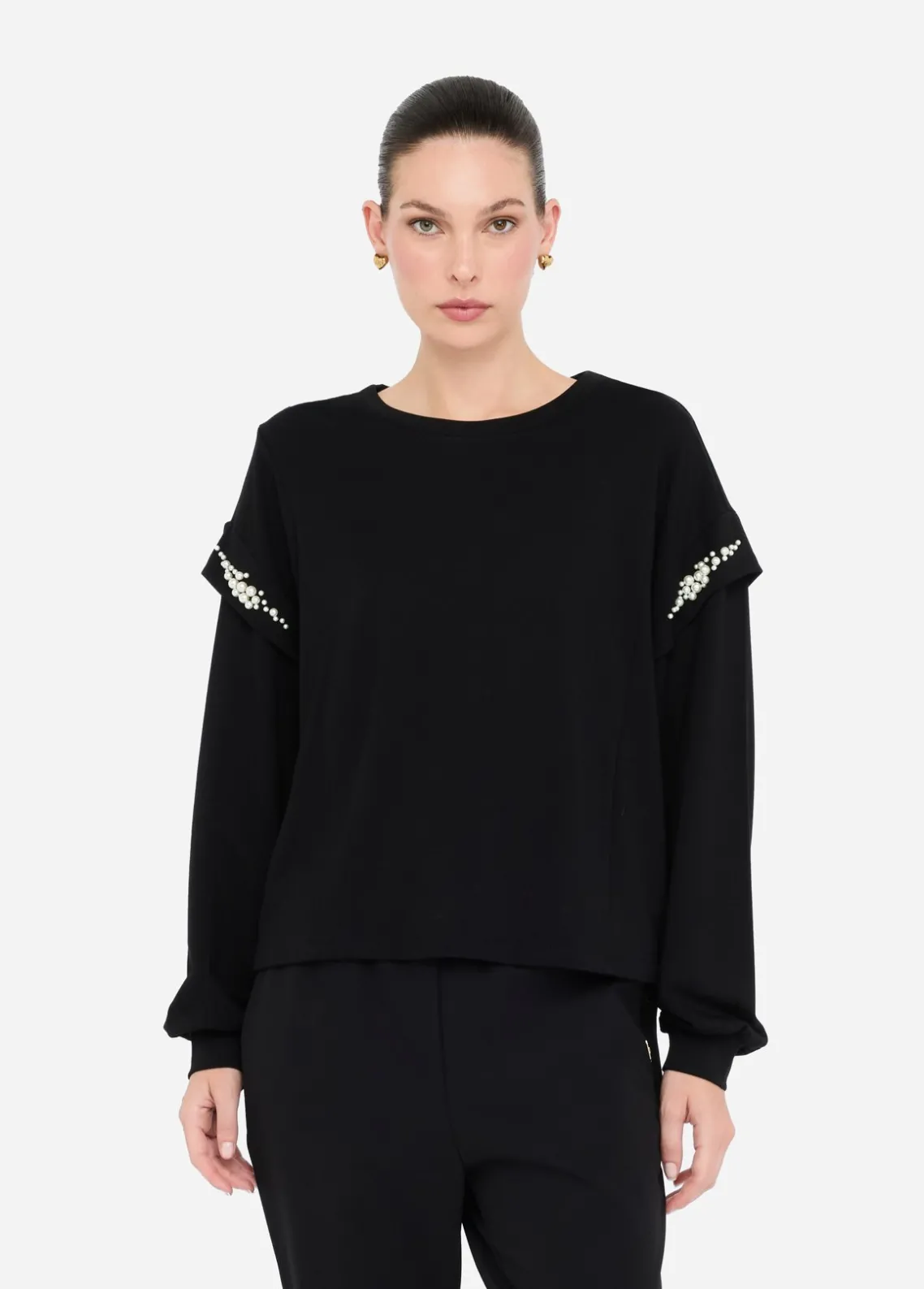Liu Jo Sudadera con perlas-Mujer Sudaderas|Ropa Deportiva