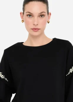 Liu Jo Sudadera con perlas-Mujer Sudaderas|Ropa Deportiva