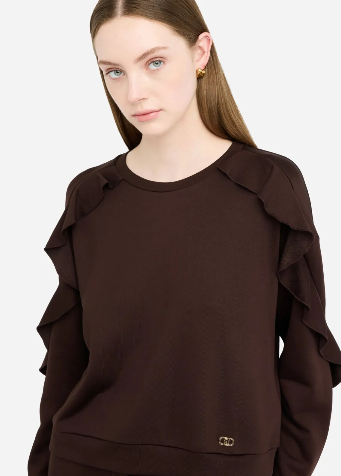 Liu Jo Sudadera con volantes-Mujer Sudaderas|Ropa Deportiva
