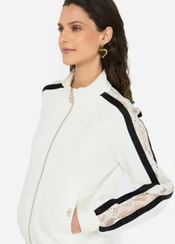 Liu Jo Sudadera de algodón con encaje-Mujer Sudaderas|Ropa Deportiva