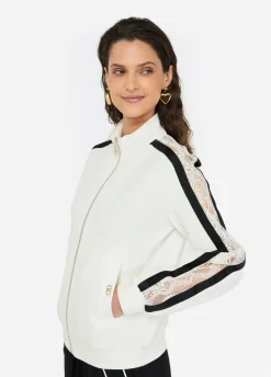 Liu Jo Sudadera de algodón con encaje-Mujer Sudaderas|Ropa Deportiva