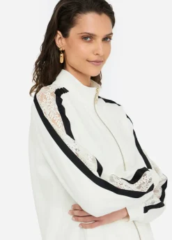 Liu Jo Sudadera de algodón con encaje-Mujer Sudaderas|Ropa Deportiva