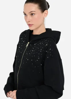 Liu Jo Sudadera de algodón con strass-Mujer Sudaderas