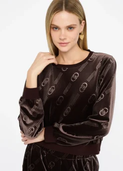 Liu Jo Sudadera de chenilla con logotipo-Mujer Ropa Deportiva