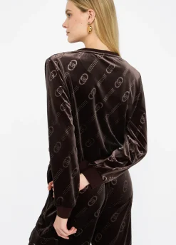 Liu Jo Sudadera de chenilla con logotipo-Mujer Ropa Deportiva