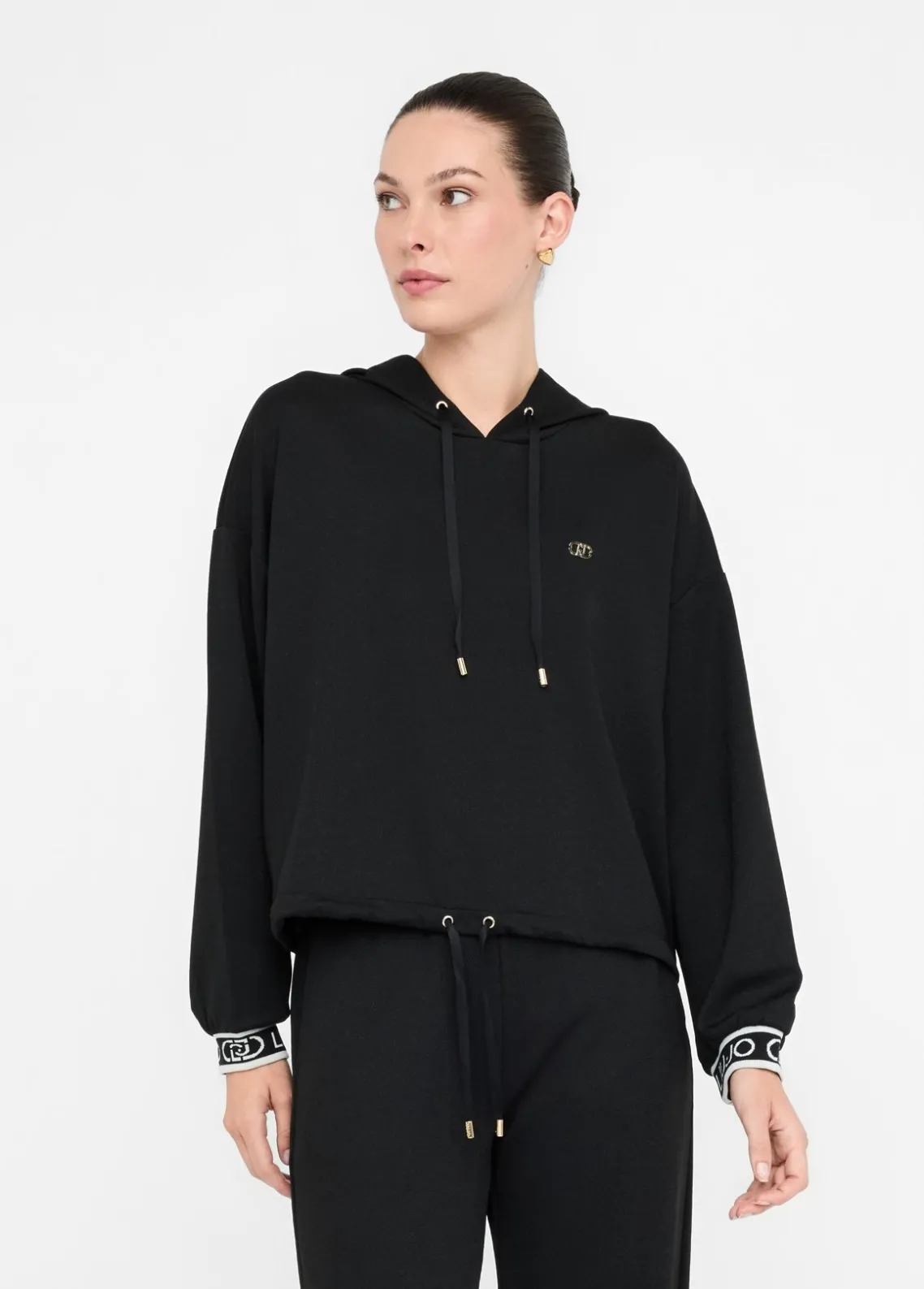 Liu Jo Sudadera de lurex® con capucha-Mujer Sudaderas|Ropa Deportiva