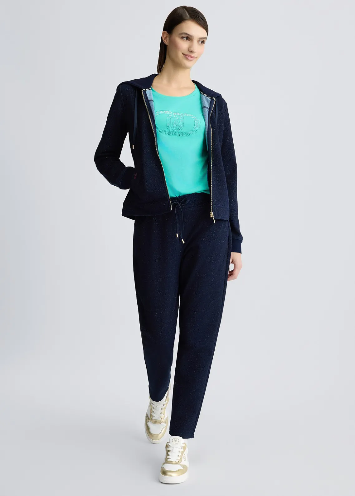 Liu Jo Sudadera de lurex® con cremallera-Mujer Sudaderas|Ropa Deportiva