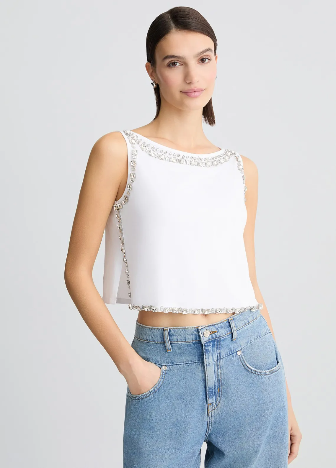Liu Jo Top con bordados de joyas-Mujer Camisetas Y Tops