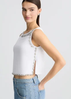 Liu Jo Top con bordados de joyas-Mujer Camisetas Y Tops