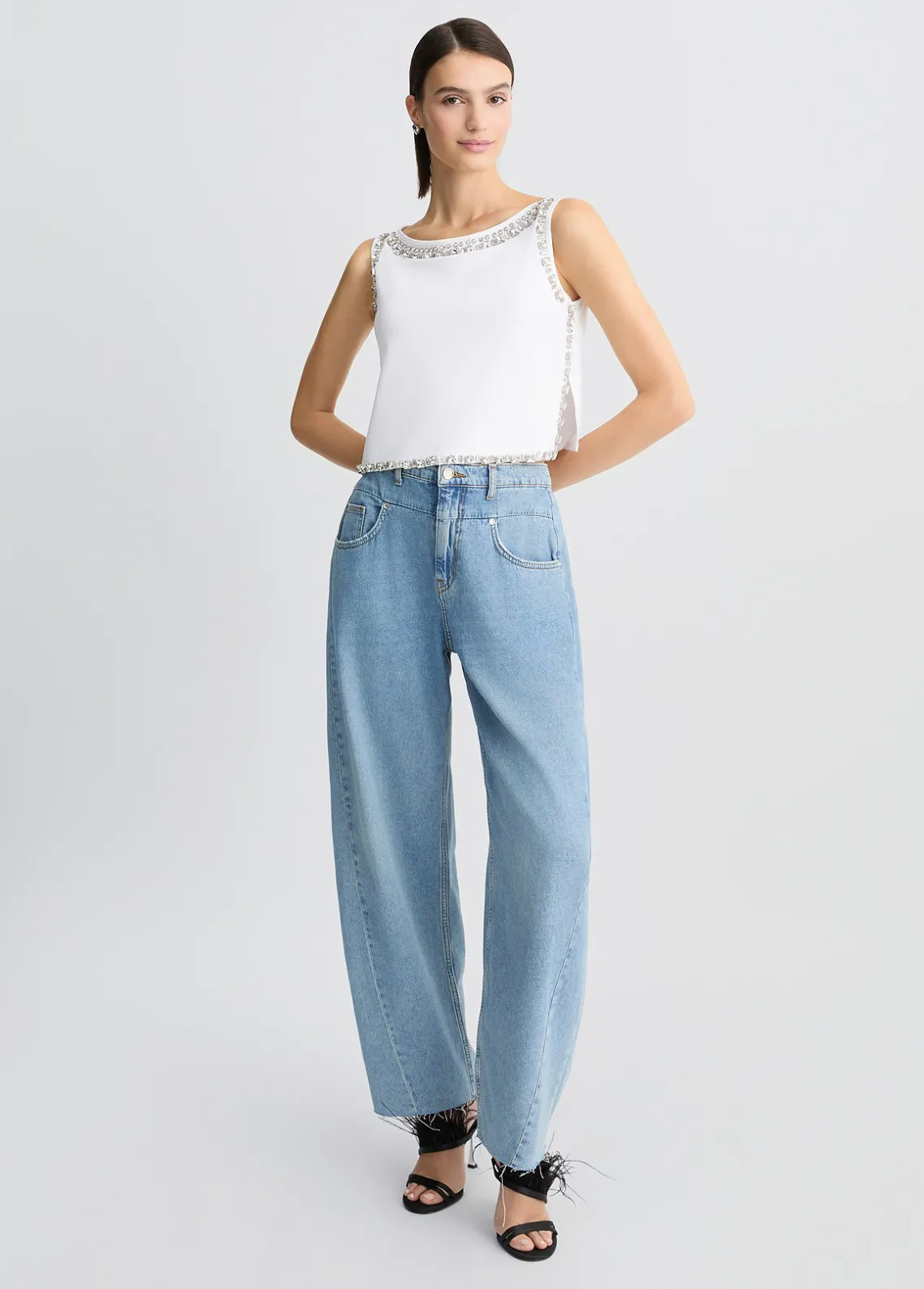Liu Jo Top con bordados de joyas-Mujer Camisetas Y Tops