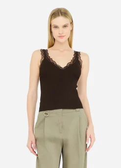 Liu Jo Top con detalles de encaje-Mujer Camisetas Y Tops