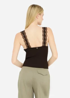 Liu Jo Top con detalles de encaje-Mujer Camisetas Y Tops