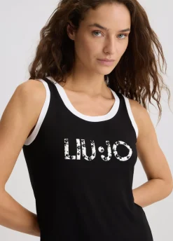 Liu Jo Top con logotipo y perlas-Mujer Moda Baño|Camisetas Y Tops