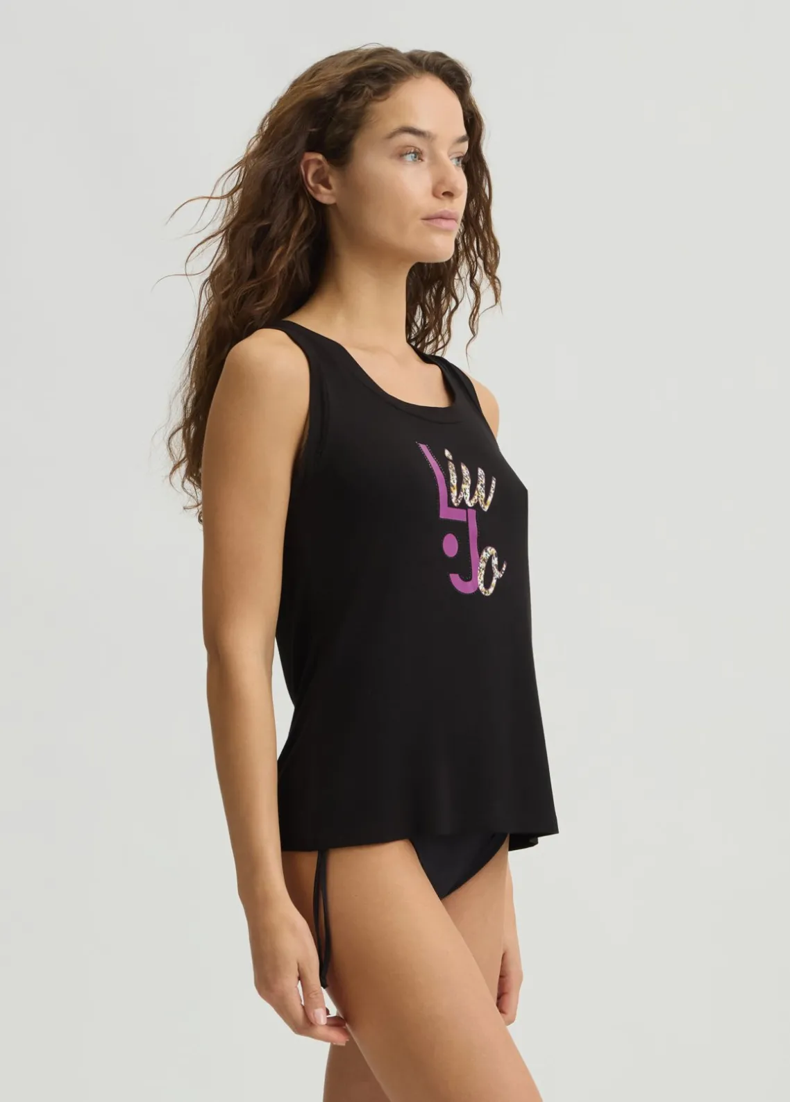 Liu Jo Top con logotipo y strass-Mujer Moda Baño|Camisetas Y Tops