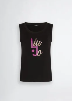 Liu Jo Top con logotipo y strass-Mujer Moda Baño|Camisetas Y Tops