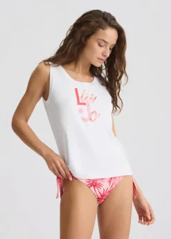 Liu Jo Top con logotipo y strass-Mujer Moda Baño|Camisetas Y Tops