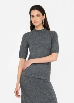Liu Jo Top con microlentejuelas-Mujer Cárdigans Y Jerséis