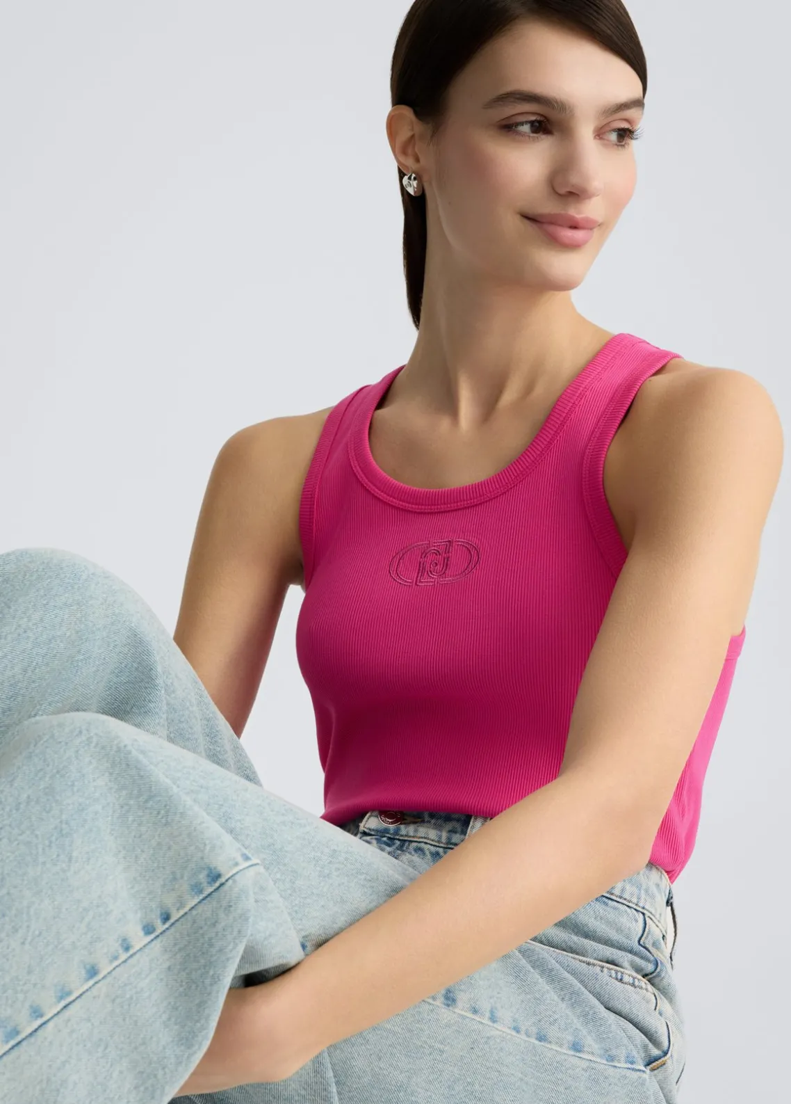Liu Jo Top de algodón con logotipo-Mujer Camisetas Y Tops