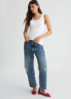Liu Jo Top de algodón con logotipo-Mujer Camisetas Y Tops