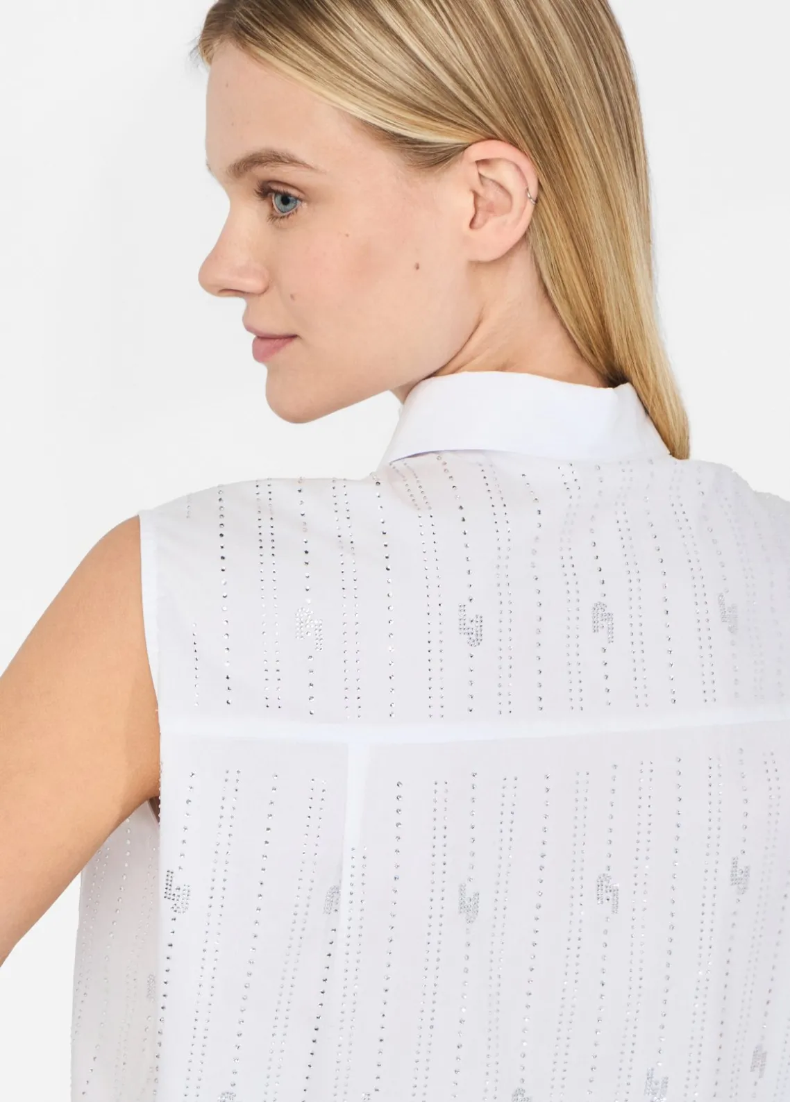 Liu Jo Top de algodón con strass-Mujer Camisas Y Blusas