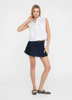 Liu Jo Top de algodón con strass-Mujer Camisas Y Blusas