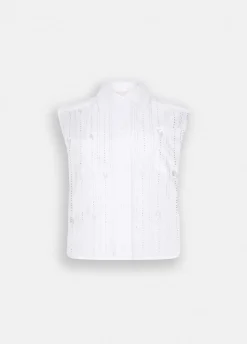 Liu Jo Top de algodón con strass-Mujer Camisas Y Blusas