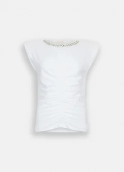Liu Jo Top de algodón con strass-Mujer Camisetas Y Tops
