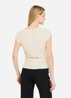Liu Jo Top de crepé de China-Mujer Camisetas Y Tops