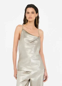 Liu Jo Top de crepé laminado-Mujer Camisetas Y Tops|Ceremonia